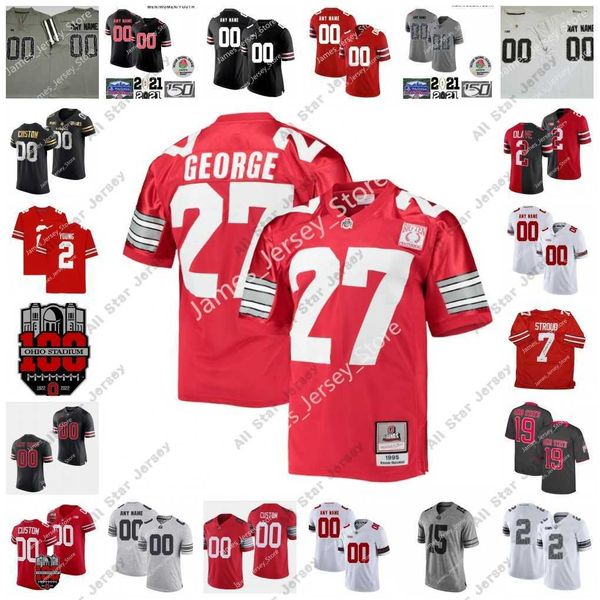 Американский футбольный колледж Wear 2022 NCAA OHIO State Buckeyes Custom Stitched Football Jersey Justin Hilliard 3 Teradja Mitchell 3 Demario McCall 39 Cody Sim