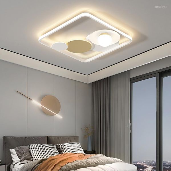 Plafoniere Lampade a sospensione a LED moderne nordiche per apparecchi montati color oro bianco ultra luminoso