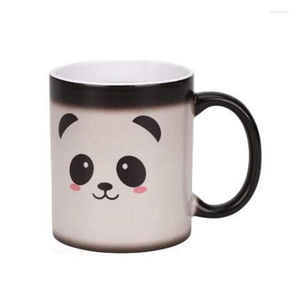 Tazze Interessante tazza cambia colore Panda Cup Ceramic Thermal Magic Gradient Coffee