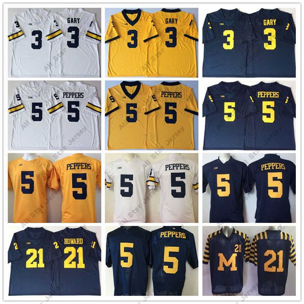 Американский футбол колледжа Wear 3 Rashan Gary Jersey 5 Jabrill Peppers 21 Desmond Howard Jerseys 2022 NCAA Мичиган Росома