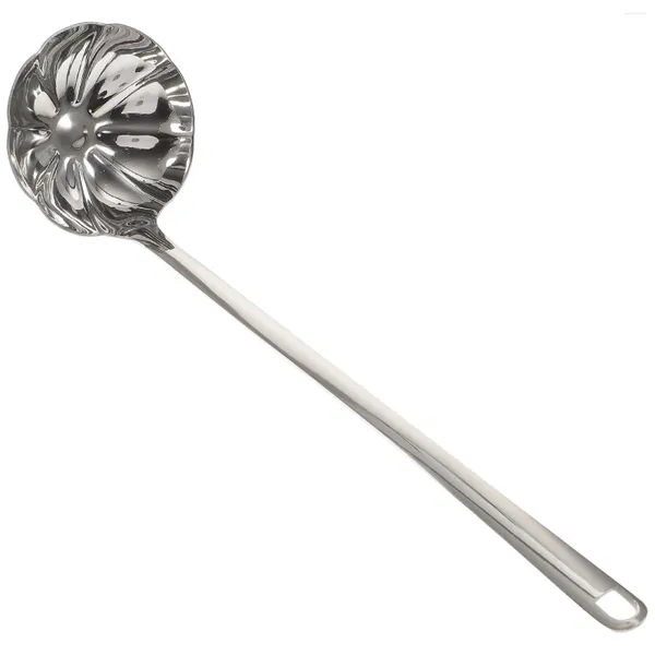 Utensílios de jantar conjuntos de sopa de concha cozinheira colheres skimmer clander pote servindo molho de filtro com fenda cozinha grande utensílio de bolsa inoxidável