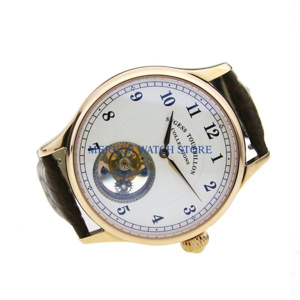 Нарученные часы Sugess Mens Watch Flying Mechanical Tianjin ST8000 Движение турбиллин