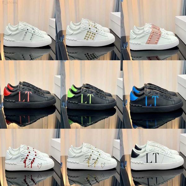 2023 moda scarpe casual patchwork scarpe da ginnastica alla moda punk rivetti bassi uomo donna vera pelle skateboard borchiato piatto lacci sport skateboarding