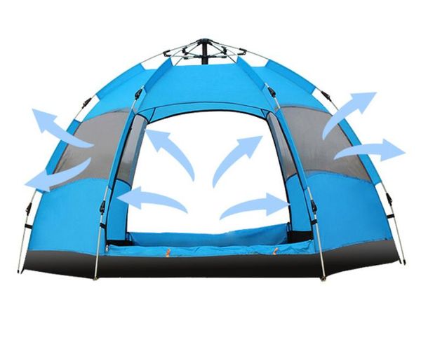 Tenda da campeggio pieghevole per esterni Velocità portatili portatili aperti in famiglia tende da picnic per rifugi da spiaggia 3-5 persone