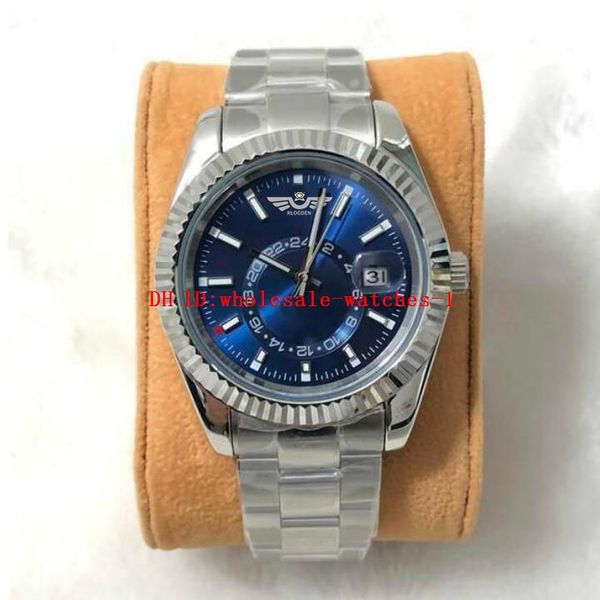 11 stile Classic maschi's Watch Sky 326934 42mm Blue Dial orologi meccanici automatici orologi da polso luminosi pieghevole in acciaio inossidabile fibbia inossidabile