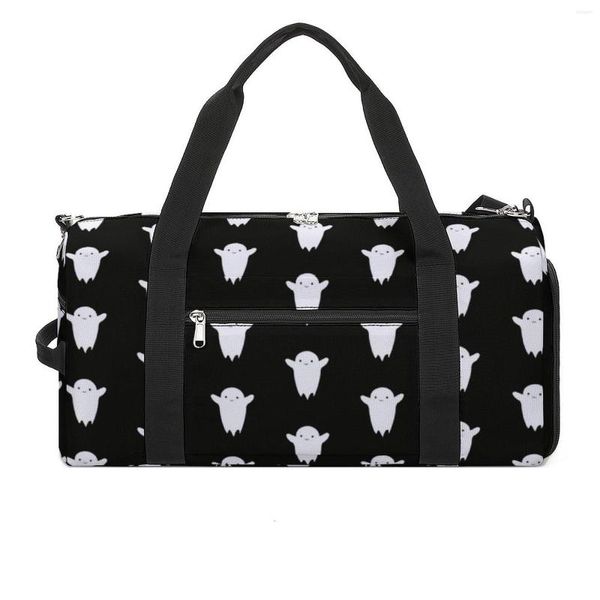 Bolsas ao ar livre Chibi Ghost Sports Cute Halloween Print Accessories Bolsa Bolsa de fitness para feminino para fêmea