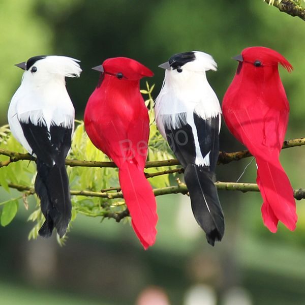 Piante da giardinaggio Decorazione Uccelli emulativi Decorazione da giardino per matrimoni Uccello finto Festa Albero di Natale Uccelli di piume artificiali BH4612 TQQ