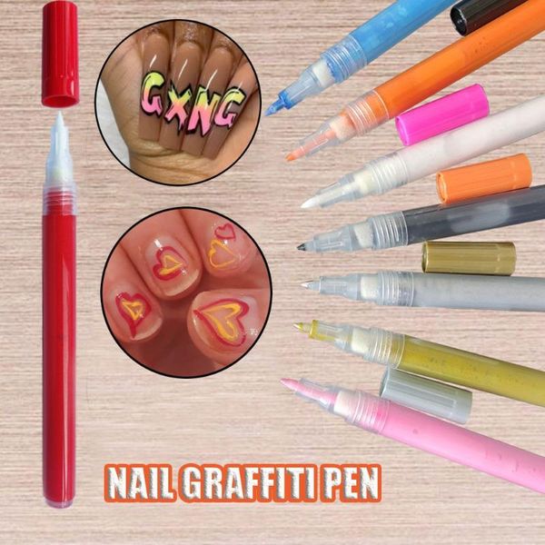 Nagelbürsten 1 PC Professionelle Kunst Graffiti Stift DIY Blume Abstrakte Linien Malerei Zeichenwerkzeuge Wasserdichtes Zubehör