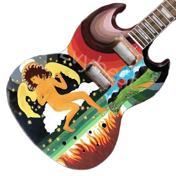 LvyBest Electric Guitar Irregular Special Shape Color Hand Body em tipos