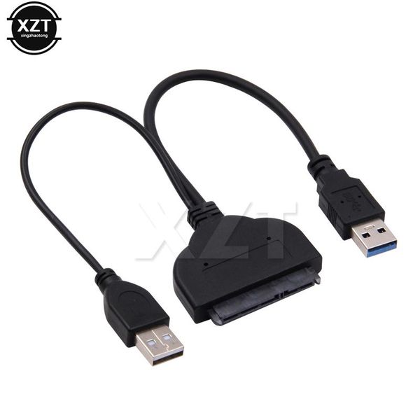 Cavi per computer Connettori Est Cavo adattatore da USB3.0 a SATA ad alta velocità 22 pin per laptop con disco rigido HDD/SSD da 2,5 pollici con alimentazione extra