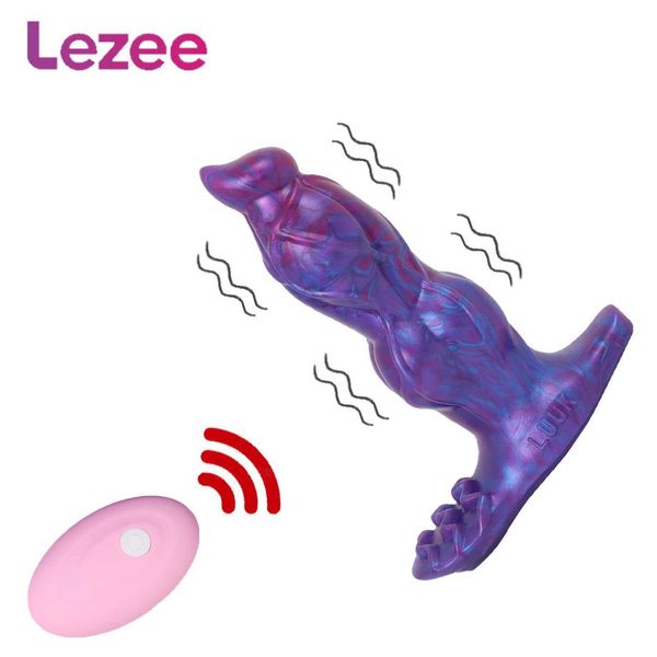 Schönheitsartikel LEZEE Penis-Vibrator-Massagegerät 14 cm Dildo mit Masturbator Vagina Butt Plug für Männer und Frauen sexy Toy Store