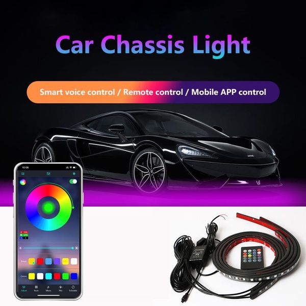 Streifen Wasserdichte Auto LED Underglow Streifen Lichter Fee 12V Traum Farbe Jagen Beleuchtung Unterboden Außen Neon DecorLED