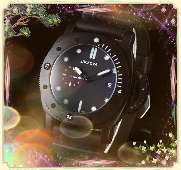Famoso designer classico Luxury Fashion Crystal Men Watches 50mm Quartz Large Lumious Thickness Rubber Belt Watch Clock Table Orologio di lusso Regali