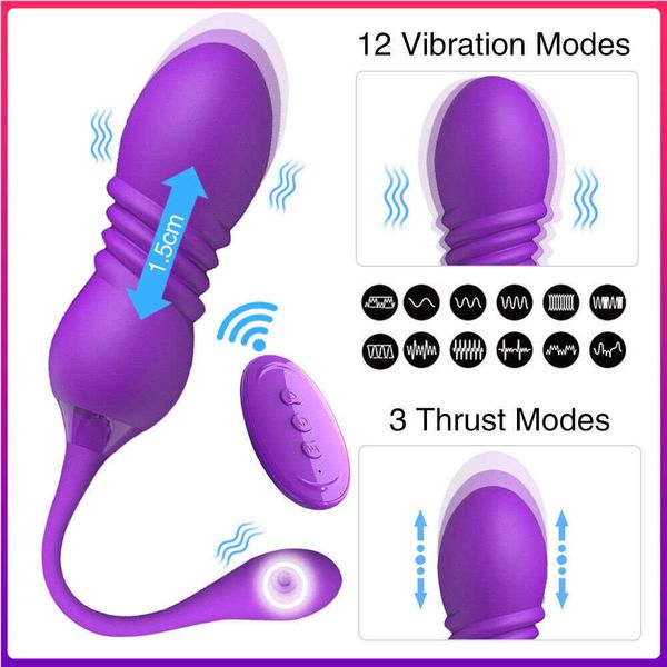 Articoli di bellezza Spinta Bullet Vibratore G-Spot Simulator Palla vaginale Plug anale Uovo vibrante Masturbatore Giocattoli sexy per le donne Sexyshop per adulti