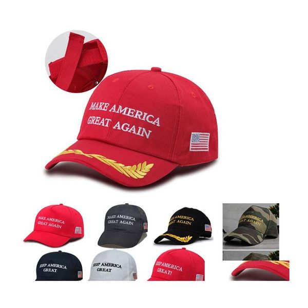 Cappelli da festa 2024 Donald Trump Cap Camouflage Berretti da baseball Make America Again Us Presidential Election Hat 3D Embroidery Drop Deliver Dhtdu