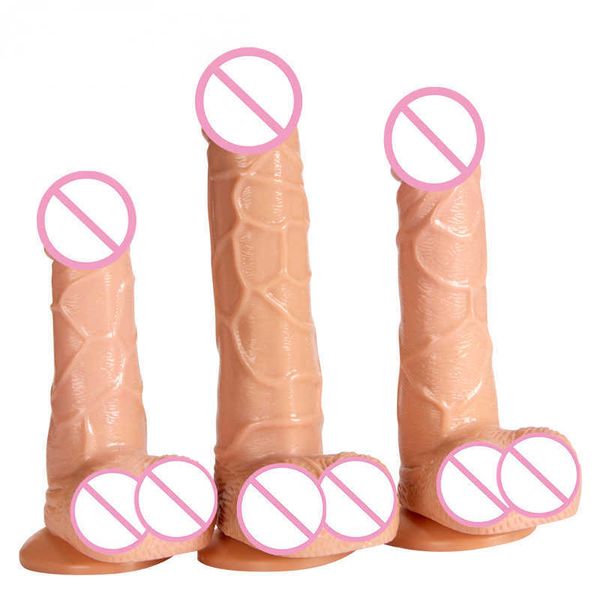 Beauty Items 8,3 Zoll XXL Realistischer Dildo mit leistungsstarkem SaugnapfRealistisches Penis-Sexspielzeug, flexibler G-Punkt, gebogener Schaft und Ball