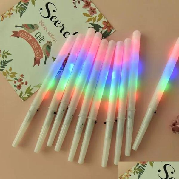 Outros suprimentos de festa do evento LED LED Light Up Cotton Candy Cones Colorf Marshmallow Sticks Impermeável Glow Stick 908 Drop Deliv Dhkve