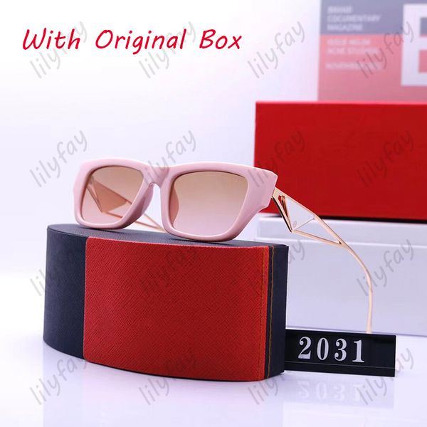Marca de designer óculos de sol masculino óculos de óculos de luxo para mulheres lentes de resina clássica lente sunglass 6 estilos p copos com caixa original nova