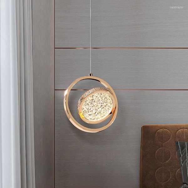 Lâmpadas pendentes Luzes LED modernas Padrão de água de luxo Suspensão suspensa Iluminação interna Designer de designer de quarto Kitchen