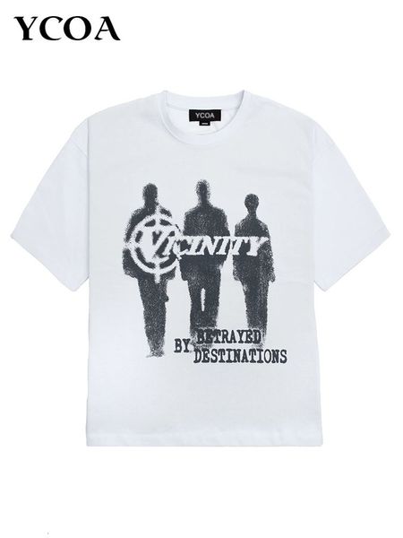 Erkekler Tişörtler Tişört Büyük Boy Hip Hop Pamuk Kısa Kollu Baskı Grafik Kore Moda Üstleri Estetik Harajuku Y2K Street Giyim Giysileri 230109