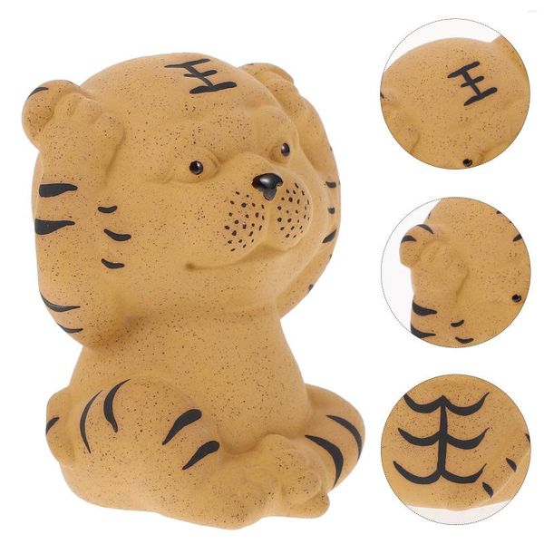 Weihnachtsdekorationen 1PC Creative Tea Haustier Mini Schöner Tigerverzier entzückend für die Dekoration