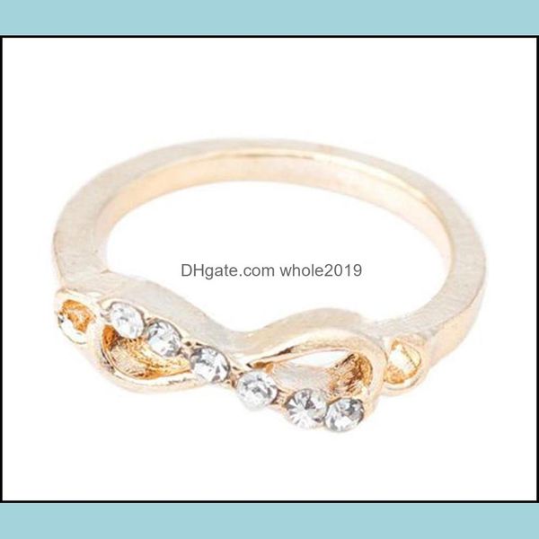 Ringas de banda para mulheres jóias de jóias bowknot knuckle midi mid twea de ponta empilhando casamento belez ring set entrega de queda dhmjg