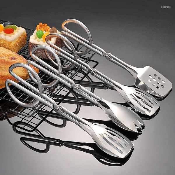 Dinnerware Sets Home Tableware Meal Clip 201 Aço inoxidável Criativo tipo de tesoura Buffet Pão de toalha