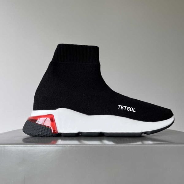 Socken-Turnschuhe für Herren und Damen, Designer-Plattform-Sneaker, klassische Läufer-Sockenstiefel, 3D-Strick-Trainer, Weiß, Schwarz, Graffiti-Sohle, Luftpolster, Freizeitschuhe, 36–46 mit Box, NO017B