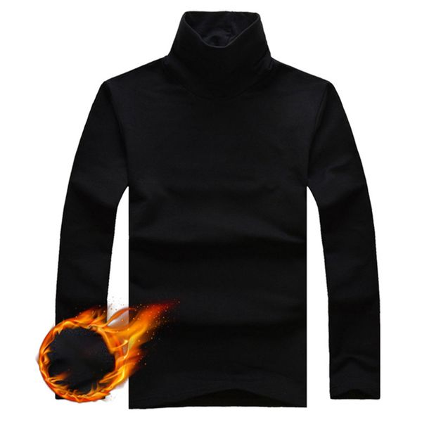 Herren thermische Unterwäsche Thermo schlanker Winter Rollkragenpullover Hemden dicker warmes Fleece Pullover Langschläfe Basis T -Shirt A50 230109