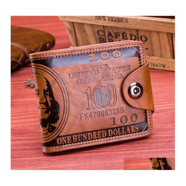 Другие праздничные вечеринки поставляют ретро мужчины кошельки доллар рисунок кредитный кошелек сцепление кошелька PU Money Clip Длинный мужской кошелек для монет dhyij