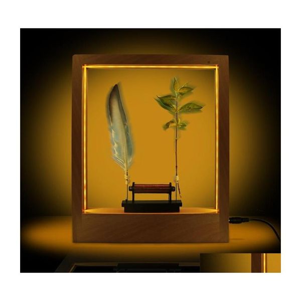 Oggetti decorativi Figurine Figurine Slow Motion Frame LED Illusione SCPTURA DOTTI ALLO TEMPO PIGNO DI AZIONE OGGETTO LIGHTRA DESKTOP DE DHI4U