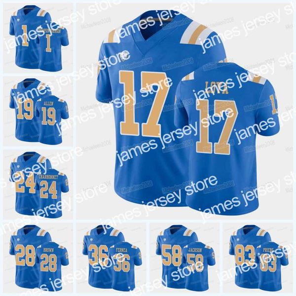 American College Football Wear UCLA Bruins NCAA Jersey Blue Mo Osling III Logan Loya Zach Charbonnet Brittain Brown Jon Gaines II Paul Grattan Ethan Fernea