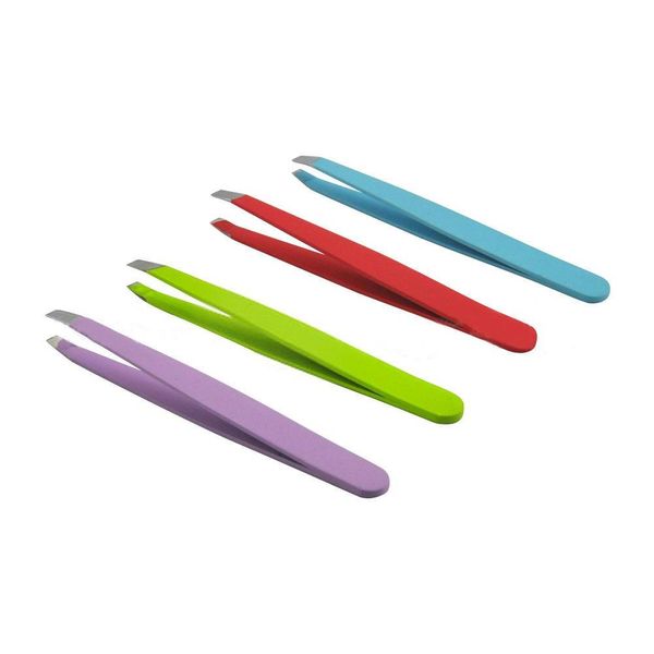 Ferramentas de sobrancelhas estêncils por atacado Novo vendendo 24pcs colorf aço inoxidável twee tweezers de remoção de cabelo entrega h dhkyp