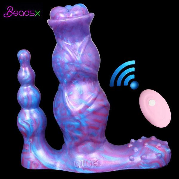 Красота блюда Beadsx 2022 Новый пенис Силиконовый вибратор дилдо анальный штекер Orgasm Massage Adult Sexy Toy Love Doll для пары мужчин женщин