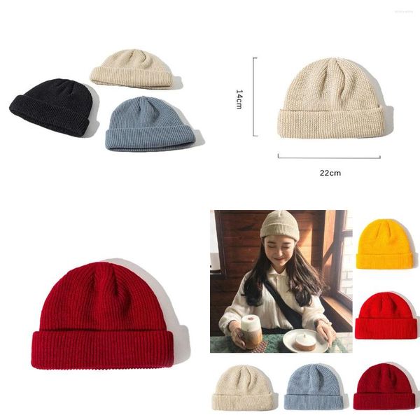 Berets Unisex Einfarbige Kappe Casual Winter Hüte Für Frauen Männer Mode Weiche Warme Gestrickte Mützen Hip-hop Skullies Hut motorhaube