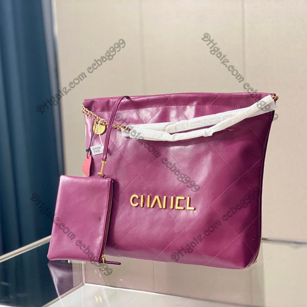 Vintage Oil Wax Leather Shopping 22 Bags Quilted Diamond Lager Capacity Gold Hardware Handbags Luxury Handbags Chain Sacoche Multi Pochette Shoulder Totes 36x36cm