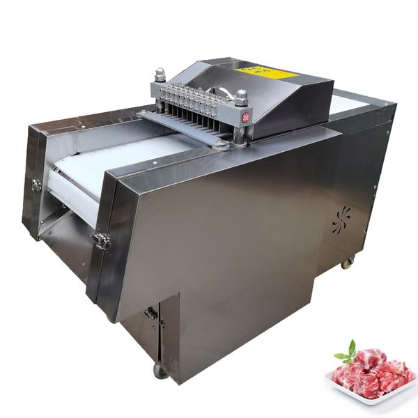 Hammelfleisch-Würfelschneidemaschine, 750 kg/h, automatische Schneidemaschine für gefrorenes Fleisch, gefrorene Hähnchenbrust-Würfelschneidemaschine