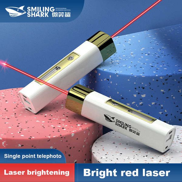 Taschenlampen Taschenlampen 500nm 635nm Taktische Laserpointer Sight Taschenlampe mit COB Seitenlicht Laser Langstrecken-Teasing Cat Sand Table Teaching Laser 0109