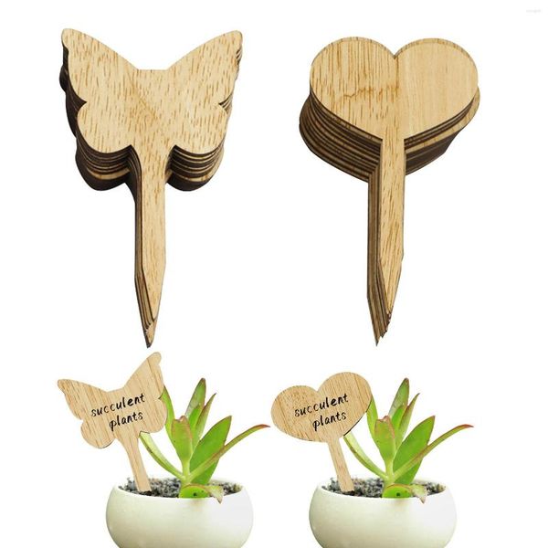 Decorazioni da giardino 30 pezzi pennarelli in legno paletti a forma di cuore/farfalla etichette per piante ed etichette per verdure bastoncini per interni