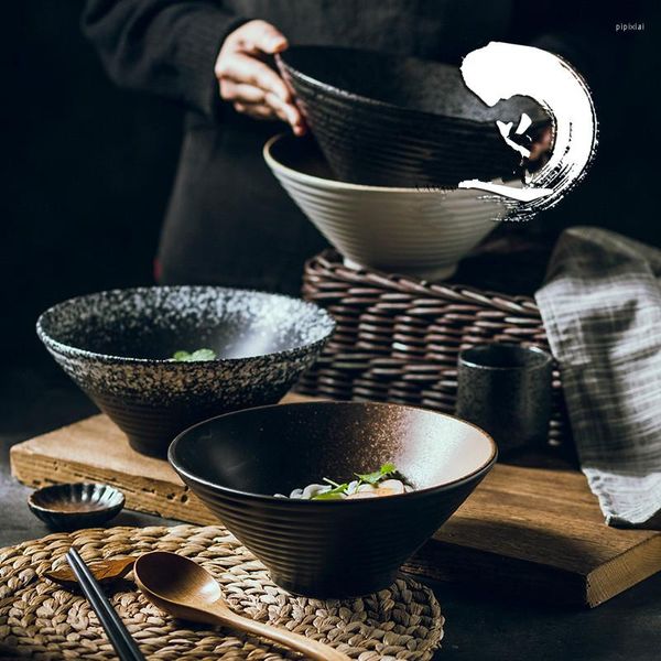Миски японская креативная посуда набор коммерческая бамбуковая шляпа керамическая миска Домохозяйство Большой рамэн рисовая лапша салат