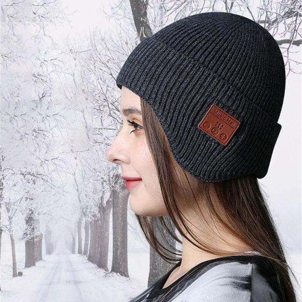 Berretti Cappello lavorato a maglia Inverno con altoparlanti stereo Bluetooth Berretti musicali wireless Berretto per donna