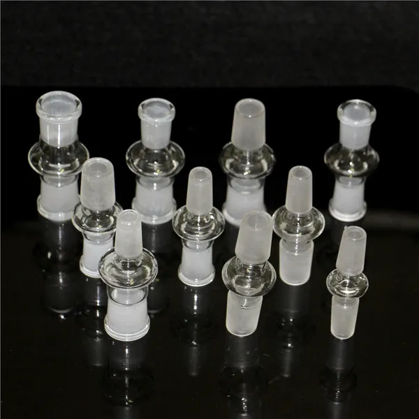 Glas Drop Down Großhandel Stecker auf Stecker Buchse Adapter 14mm 18mm Bong Rohradapter für Bohrinseln Bongs