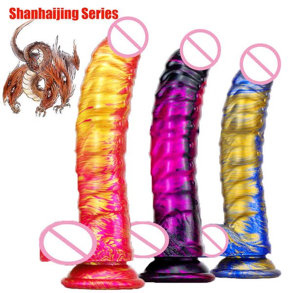 Красоты Bad Dragon Dildos Color Огромный киска игрушки мягкие с присосной чашкой пенис для женщин для женщин.