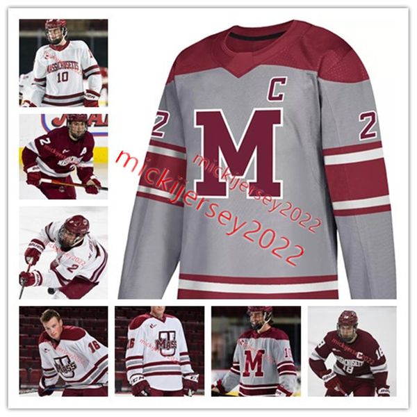 UMass Hockey Trikots Custom genähte Männer Jugend 4 Kennedy Oconnor 5 Linden Alger 6 Ryan Ufko 7 Cal Kiefiuk 9 Matt Koopman 10 Cole Ohara Umass Minutemen Trikots