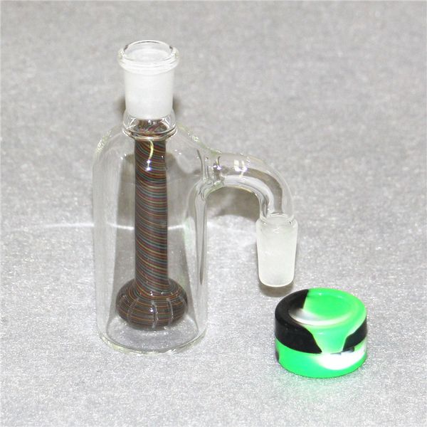 6 Stile Wasserpfeifen Glasbong Aschefänger 14 mm 18 mm dick Pyrex Bubbler Aschefänger 45 Grad 90 Grad Glasölrückgewinnung Aschefänger Wasserpfeifen mit Quarzknaller