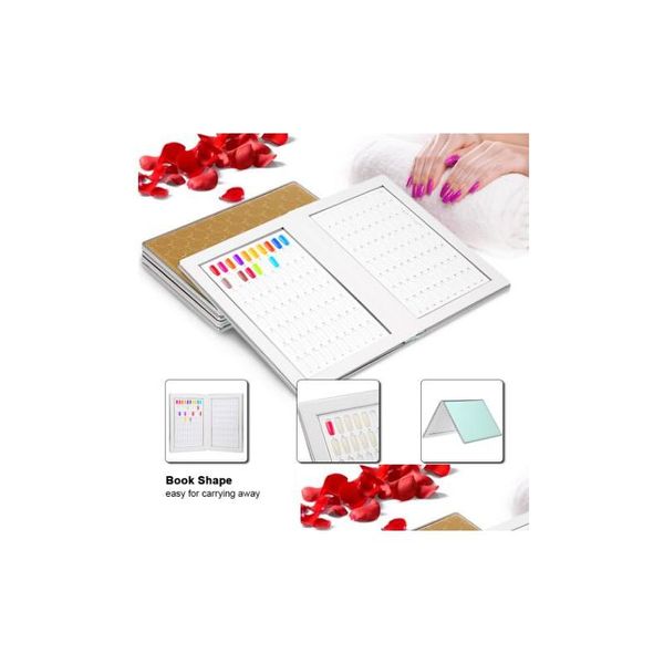 Espositore per la pratica delle unghie 160 libri a colori con 240 punte false per smalto fai da te gel uv cartoncino strumenti per saloni Drop Delivery Health Beaut Dhe9Z