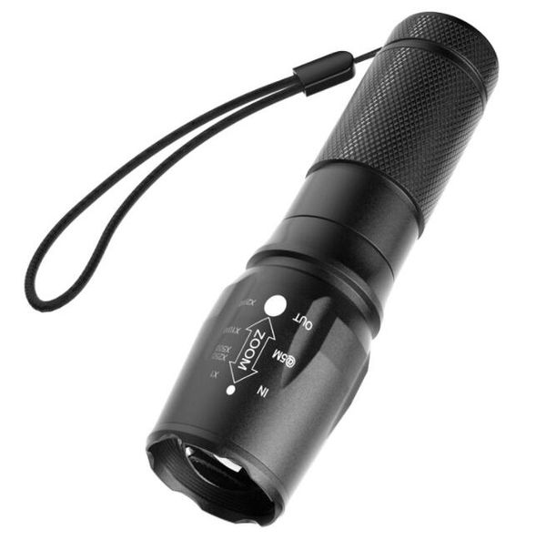 T6-Taschenlampen, leistungsstarke taktische Taschenlampe, zoombare LED-Taschenlampe, Selbstverteidigungstaschenlampen, zoombare, wasserdichte Camping-Wanderlampe