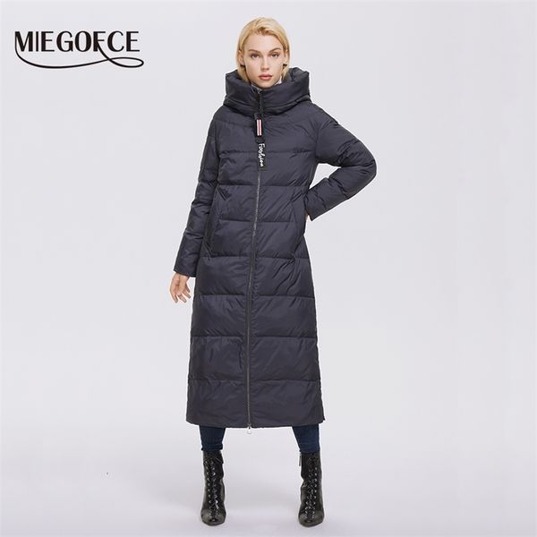 Women Down Parkas Miegofce Winter Women Outwear Parka Super Long Warm e Vento Zipper Jackets de Cotton Casal Manteau Femme D21679 221012