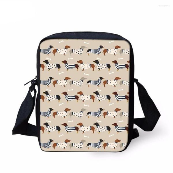 Bolsas de ombro mulheres crossbody small mensager senhoras dachshund cão padrão bolsa feminina bolsa estudantil bolsa de estudante