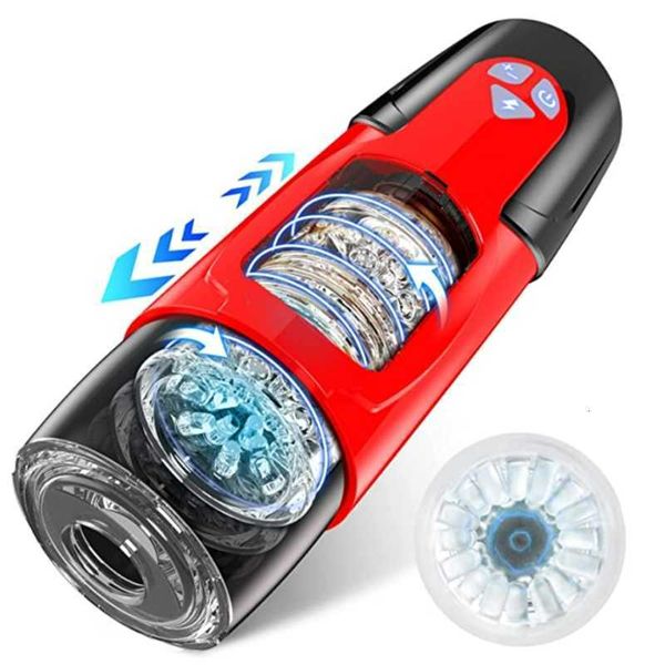 Massageador adulto masculino automático masculpator rotação telescópica vagina real sexitoys clímax de clímax de produtos de brinquedos sexuais para homens